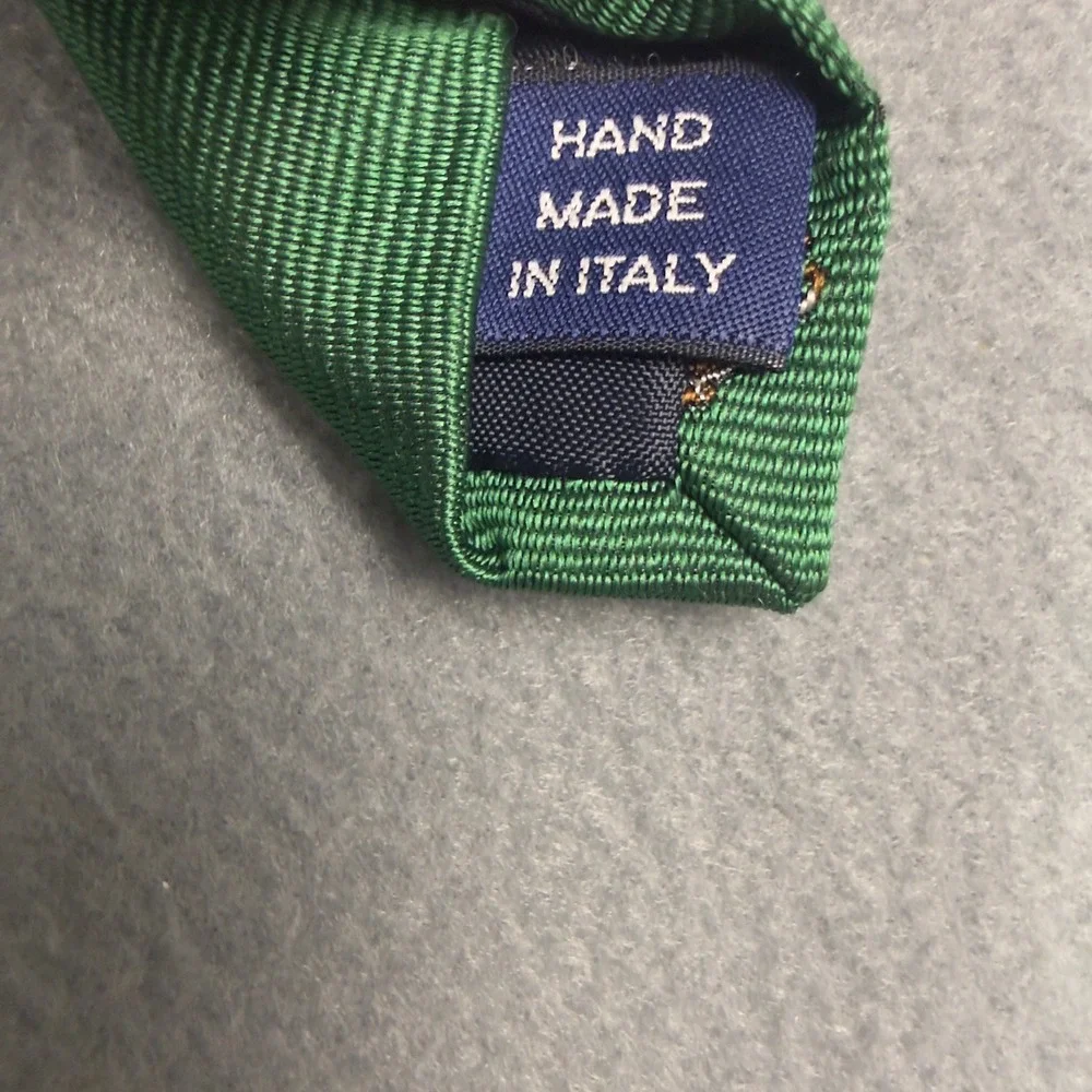 Polo Ralph Lauren Kids Green Silk Polo Pony Tie Hand Made in Italy